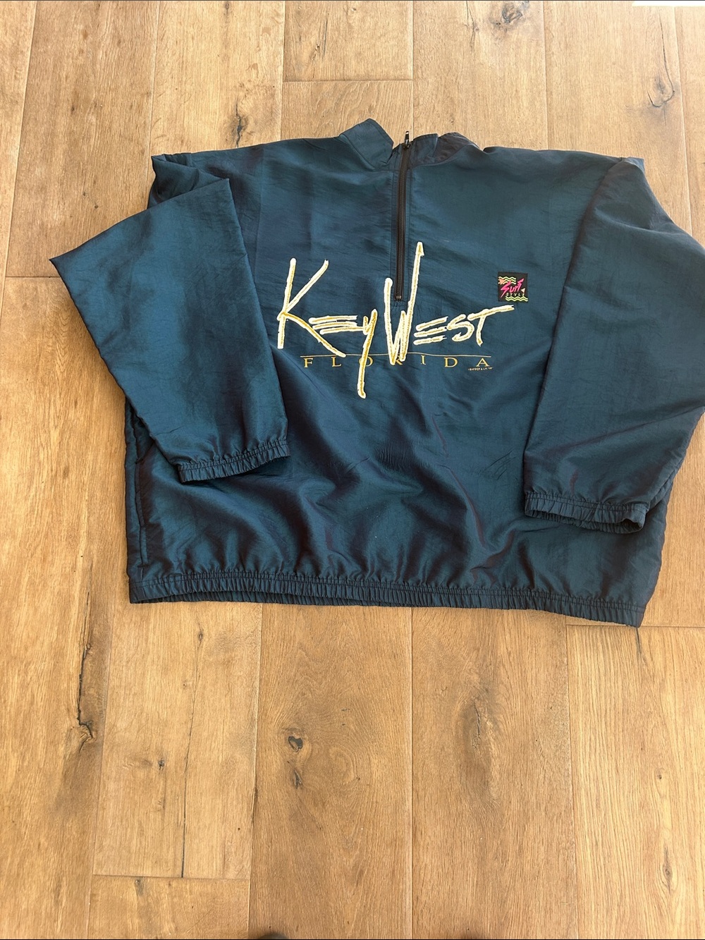 Surfstyle Key West Florida Black Half-Zip Pullover Windbreaker - Unbranded